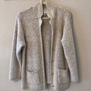 Cream button up  sweater with pockets